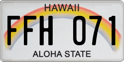 HI license plate FFH071