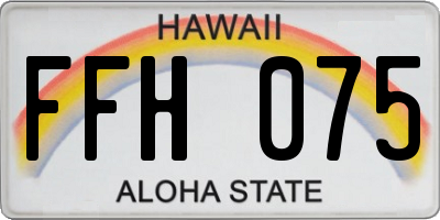 HI license plate FFH075
