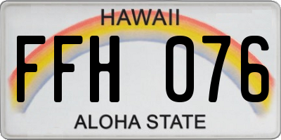 HI license plate FFH076