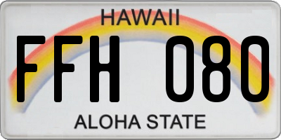 HI license plate FFH080