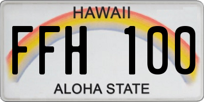 HI license plate FFH100