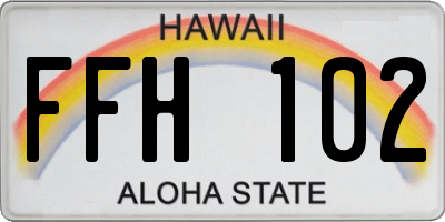 HI license plate FFH102