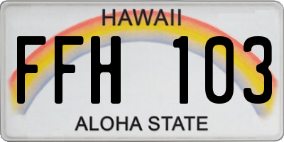 HI license plate FFH103