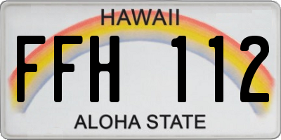 HI license plate FFH112