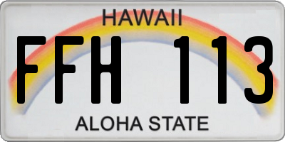 HI license plate FFH113