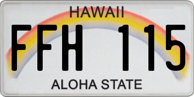 HI license plate FFH115