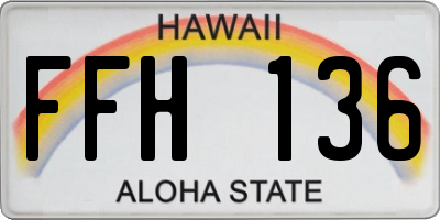 HI license plate FFH136