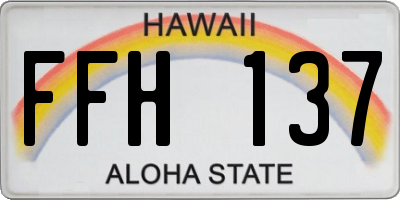 HI license plate FFH137