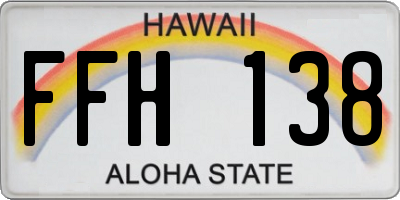 HI license plate FFH138