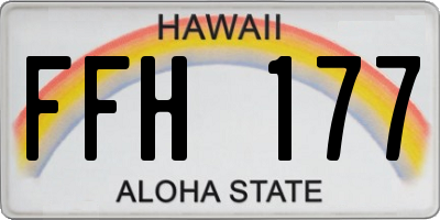 HI license plate FFH177