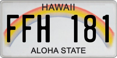 HI license plate FFH181