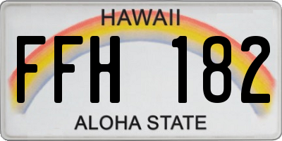 HI license plate FFH182