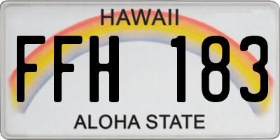 HI license plate FFH183