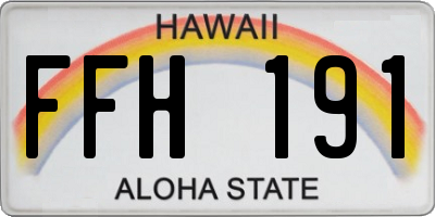 HI license plate FFH191