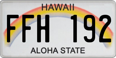 HI license plate FFH192