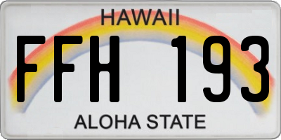 HI license plate FFH193
