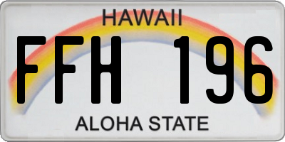 HI license plate FFH196