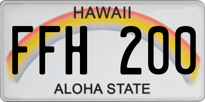 HI license plate FFH200