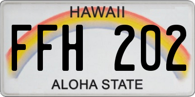 HI license plate FFH202