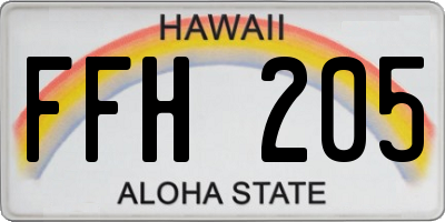 HI license plate FFH205