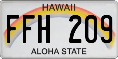 HI license plate FFH209