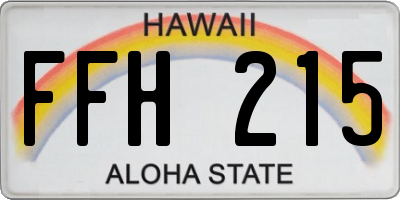 HI license plate FFH215