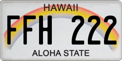 HI license plate FFH222