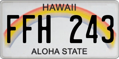 HI license plate FFH243