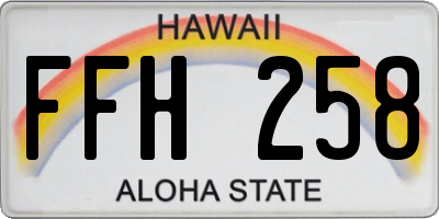 HI license plate FFH258