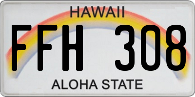 HI license plate FFH308