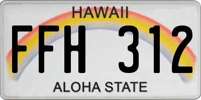 HI license plate FFH312