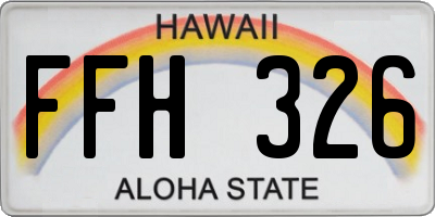 HI license plate FFH326