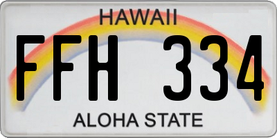 HI license plate FFH334