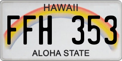 HI license plate FFH353