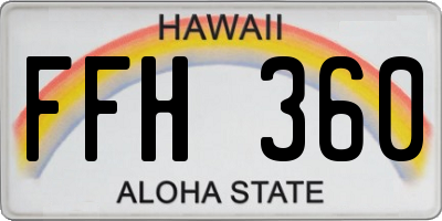 HI license plate FFH360