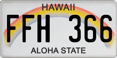 HI license plate FFH366