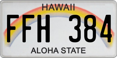 HI license plate FFH384