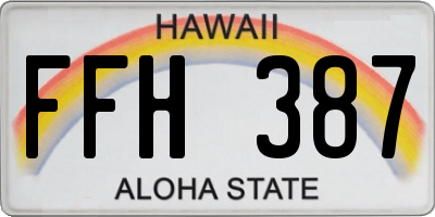 HI license plate FFH387