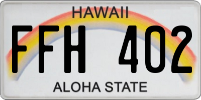 HI license plate FFH402