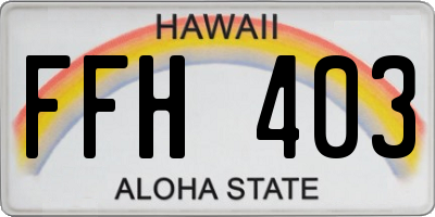 HI license plate FFH403
