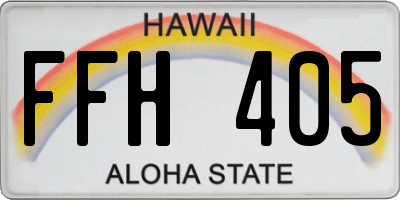 HI license plate FFH405