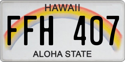 HI license plate FFH407
