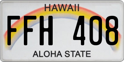HI license plate FFH408