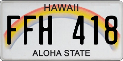 HI license plate FFH418