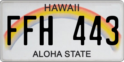 HI license plate FFH443