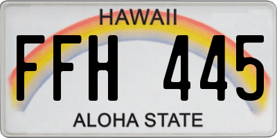 HI license plate FFH445