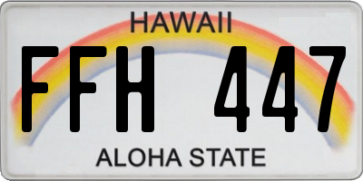 HI license plate FFH447