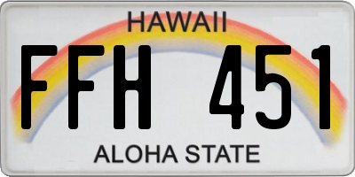 HI license plate FFH451