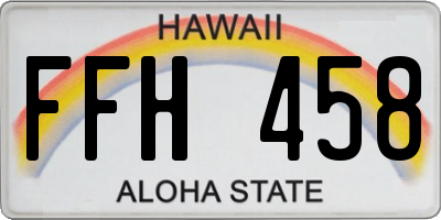 HI license plate FFH458