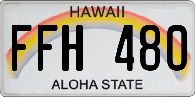 HI license plate FFH480